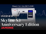 Janome Skyline S3 Anniversary Edition computerized sewing machine front view 