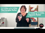 Creative Grids CGR1 one and a half inch square quilt ruler showing non slip grip texture.