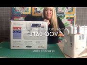 Janome 3160QOV special edition computerized sewing and quilting machine front view highlighting the control console