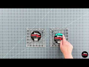 Creative Grids CGR12LEFT twelve and a half inch left handed square quilt ruler displaying right to left numbers.