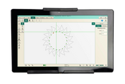 Janome Pro-Stitcher Lite 11-inch touchscreen tablet monitor mounted on a lightweight longarm machine.