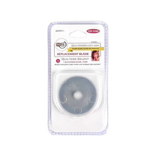 Quilters Select 45mm Replacement Rotary Blade – 1 Pack Precision Cutting Blade (QS - RB45M - 1)