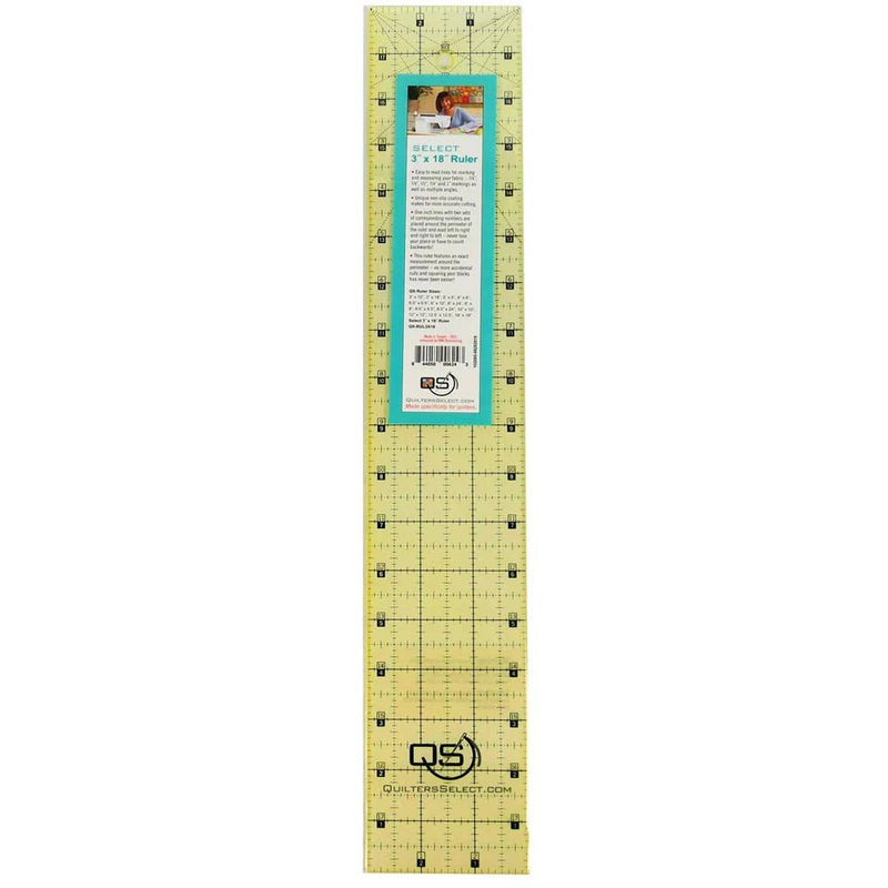 Quilters Select 3" x 18" Quilting Ruler – QS - RUL3X18 Precision Strip Ruler
