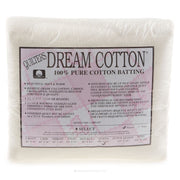 Quilters Dream Cotton Select natural mid loft quilt batting package on white background