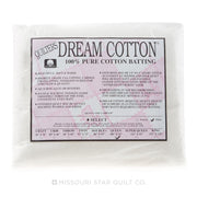 Quilters Dream Cotton Select white mid loft quilt batting package on white background
