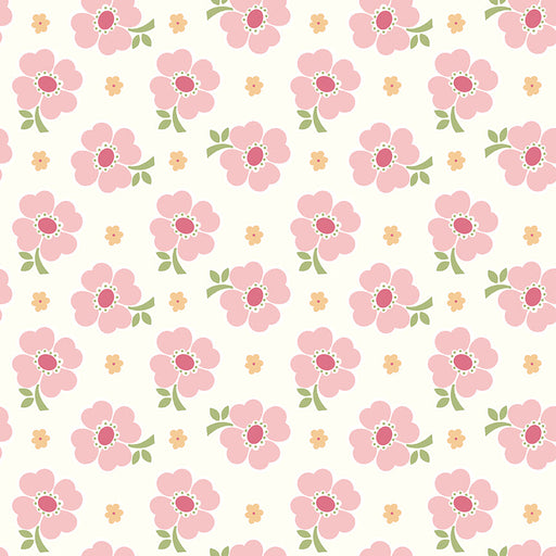 Lori Holt Bee Vintage Pink 108" Wideback Fabric – 3-Yard Pack | Riley Blake full-repeat fabric design without ruler, official Riley Blake Designs image, SKU 3YD-WB13092-PINK