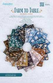 Farm to Table official Riley Blake Designs collection and quilt project inspiration for Riley Blake Expressions Batiks Farm to Table Fat Quarter Bundle – 18 Pieces by Karen Walker
