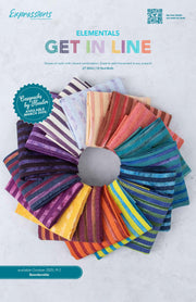 Get in Line official Riley Blake Designs collection and quilt project inspiration for Riley Blake Expressions Batiks Elementals Get in Line Fat Quarter Bundle – 27 Pieces