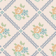 Lori Holt Mercantile Adore Blues 108" Wideback Fabric – 3-Yard Pack | Riley Blake full-repeat fabric design without ruler, official Riley Blake Designs image, SKU 3YD-WB14408-BLUES