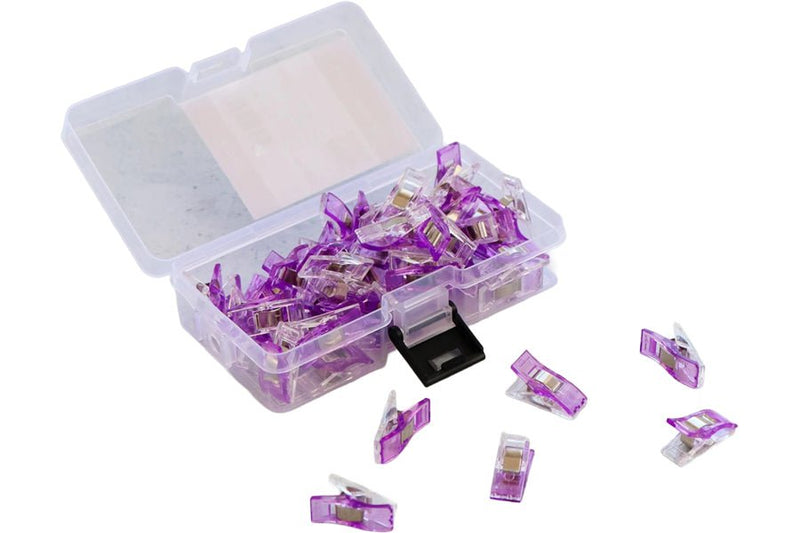 Sallie Tomato Purple Sewing Clips 50pk for Sewing, Quilting & Binding