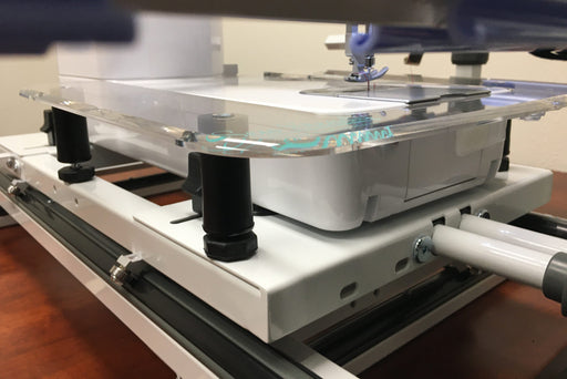Domestic Ruler Base close-up of acrylic surface and platform support