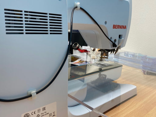 Bernina BSR cutout setup viewed from the side; BSR and table sold separately
