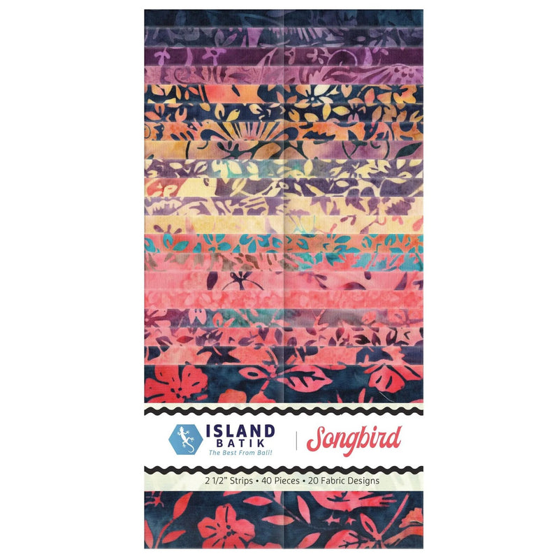 Island Batik Songbird 2.5" Strip Pack - 40 Precut Batik Fabric Strips
