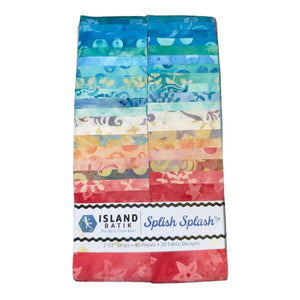 Island Batik Splish Splash 2.5" Strip Pack – 40 Precut Batik Fabric Strips