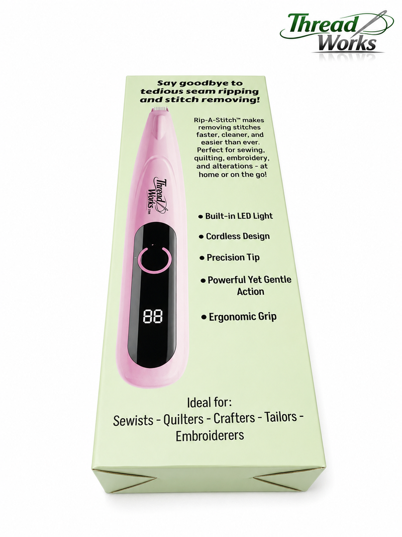 ThreadWorks Rip-A-Stitch™ Electric Seam Ripper & Stitch Remover – USB-C Rechargeable Thread Removal Tool