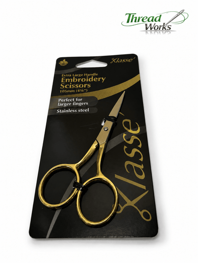 Klasse 4 1/8" Embroidery Scissors – Large Handle Stainless Steel Precision Scissors