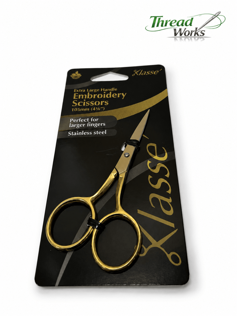 Klasse 4 1/8" Embroidery Scissors – Large Handle Stainless Steel Precision Scissors