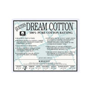 Quilters Dream Cotton Request white low loft quilt batting package on white background