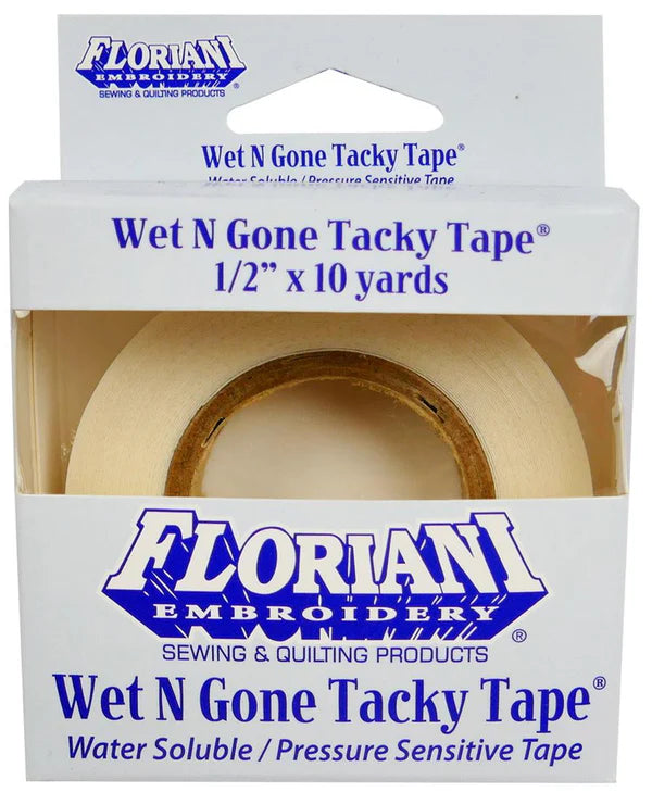 Floriani Wet N Gone Tacky Embroidery Stabilizer tape – 1/2" x 10 yd