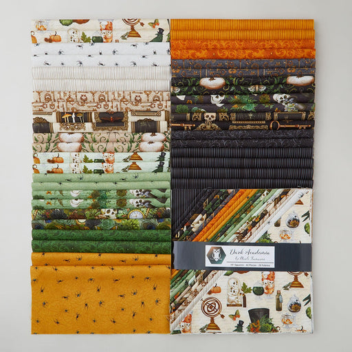 White Owl Textiles Dark Academia 10" Stack – 42 Precut Fabric Squares