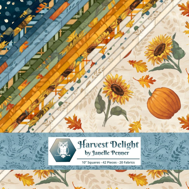 White Owl Textiles Harvest Delight 10" Stack – 42 Precut Fabric Squares