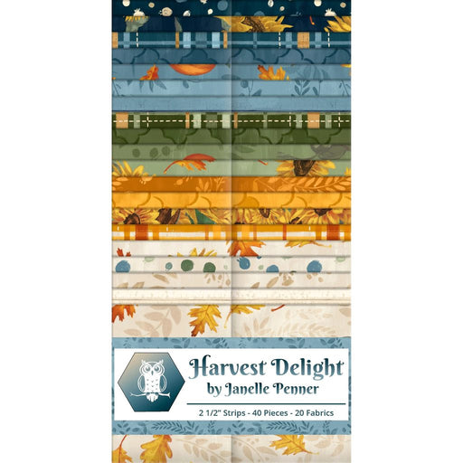 White Owl Textiles Harvest Delight 2.5" Strip Pack – 40 Precut Fabric Strips