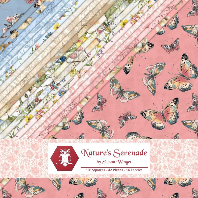 White Owl Textiles Nature’s Serenade 10" Stack – 42 Precut Fabric Squares
