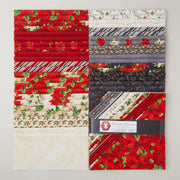 White Owl Textiles Poinsettia Radiance 10" Stack – 42 Precut Fabric Squares