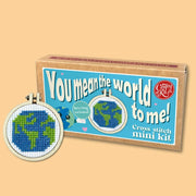 The Crafty Kit Company You Mean the World to Me Mini Matchbox Cross Stitch Kit